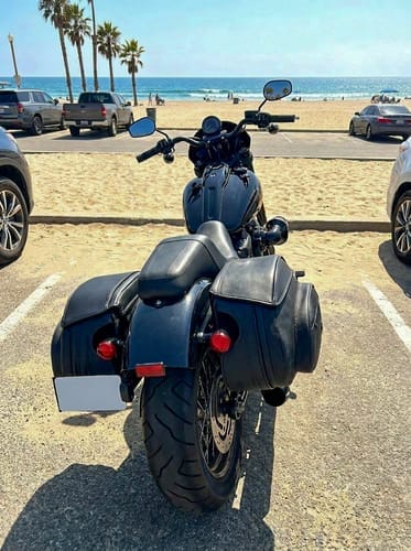 Customer photo review of 60L - Stealth XL Quick Mount Saddlebags for Harley Softail Low Rider S FXLRS