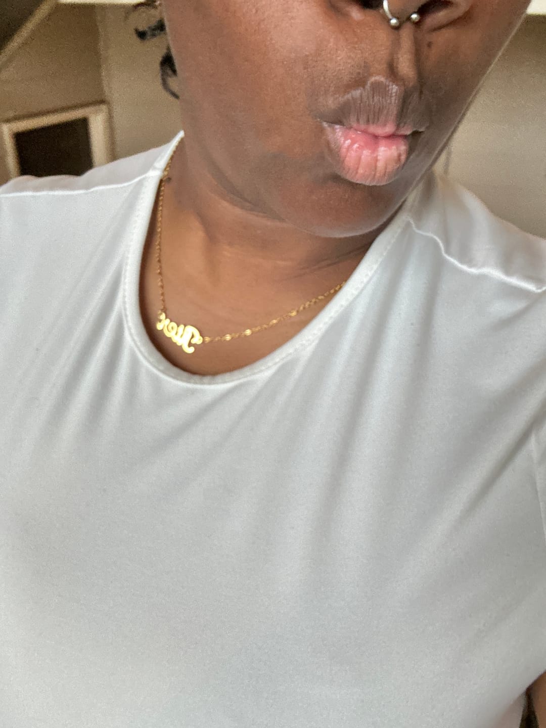 Customer photo review of Custom Name Necklace