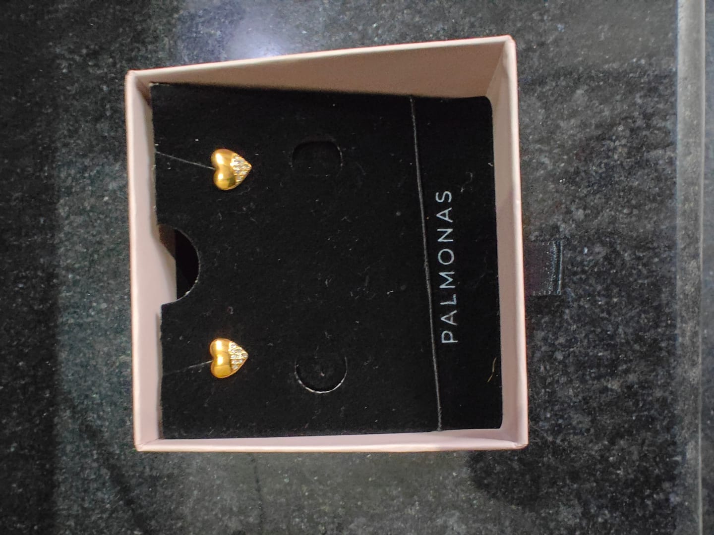 Customer photo review of Stone Studded Heart Earrings