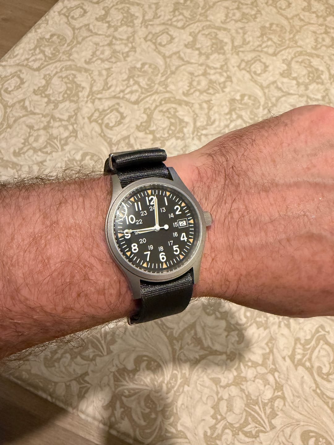 Customer photo review of Admiralty Grey Premium Nylon Watch Strap