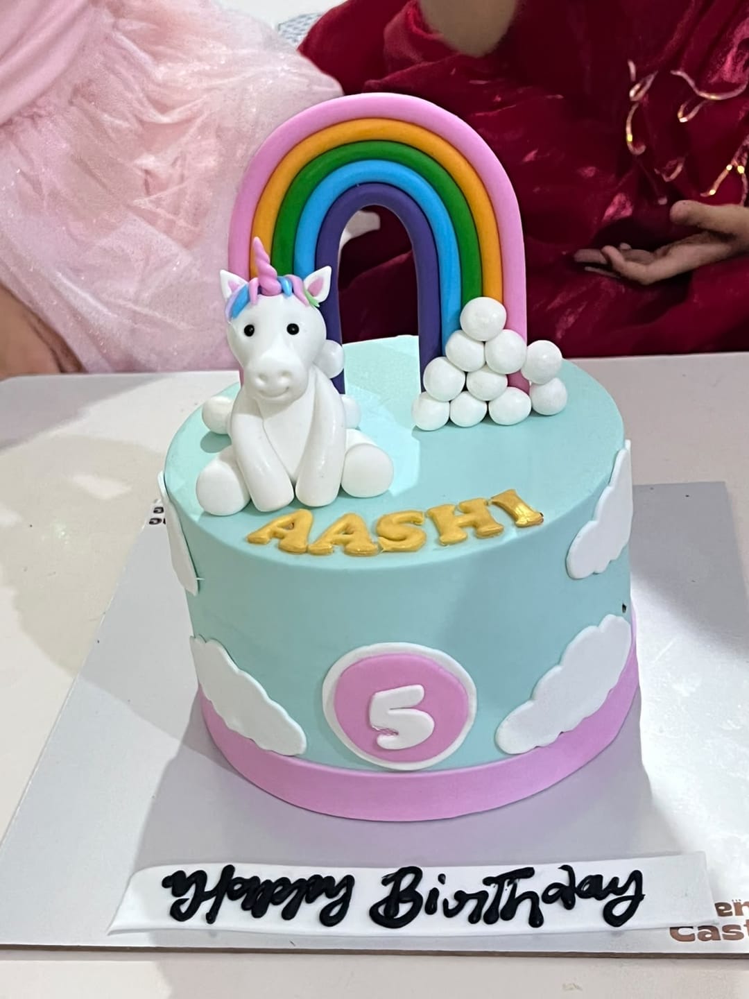 Customer photo review of Rainbow Unicorn Cake
