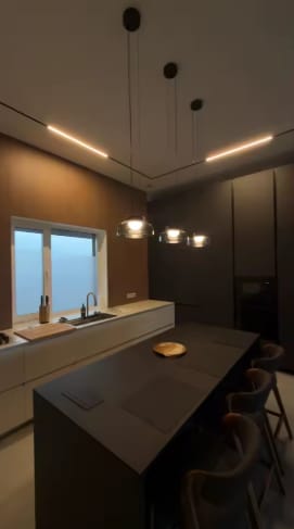 Customer photo review of Layered Glass LED Pendant Light | Solvane