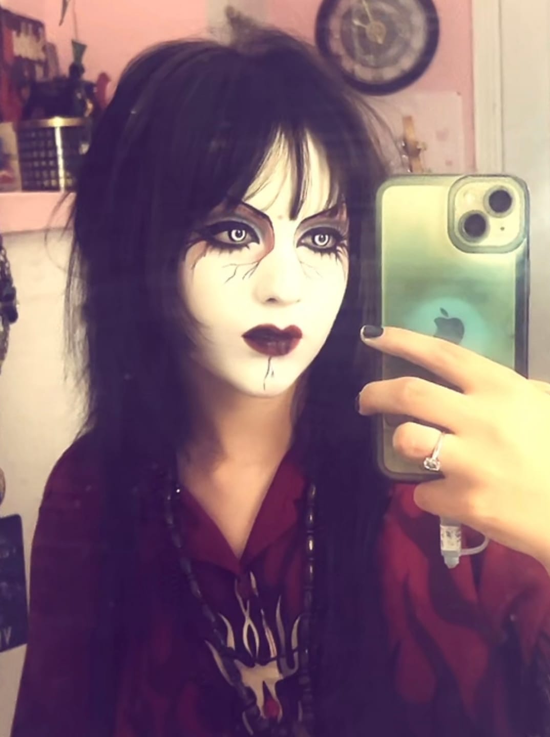 Customer photo review of Cosplay Circle Line Black White Colored Contact Lenses
