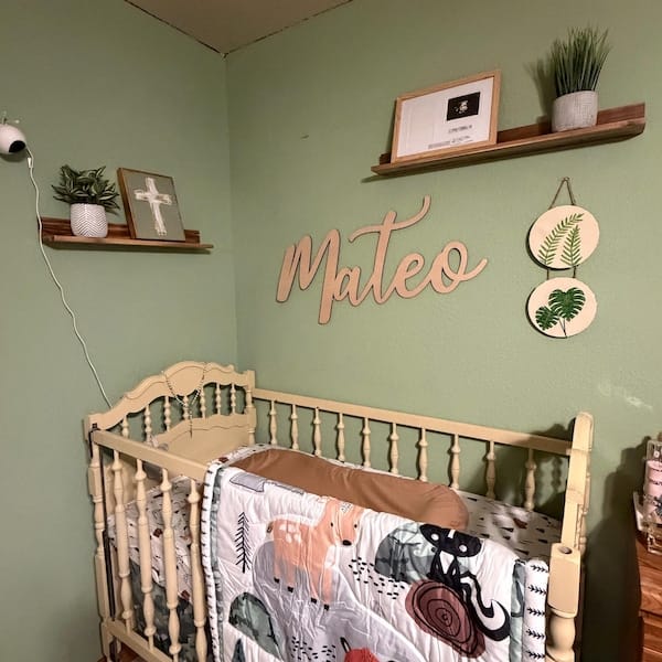Customer photo review of Personalized Wooden Name Sign with LIVE PREVIEW (14 font options)