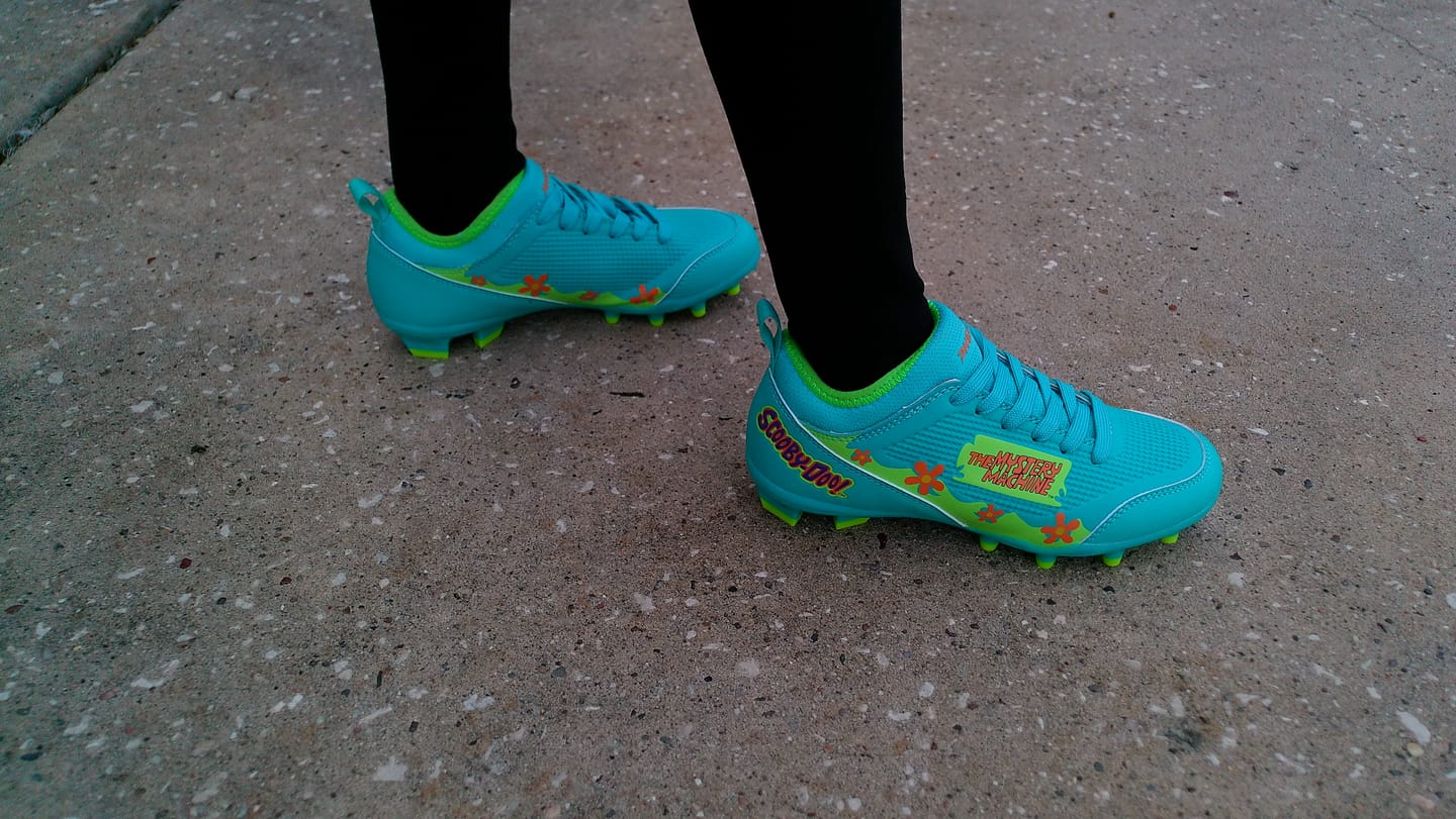 Customer photo review of Scooby-Doo Youth Football Cleats - Velocity 3.0 by Phenom Elite