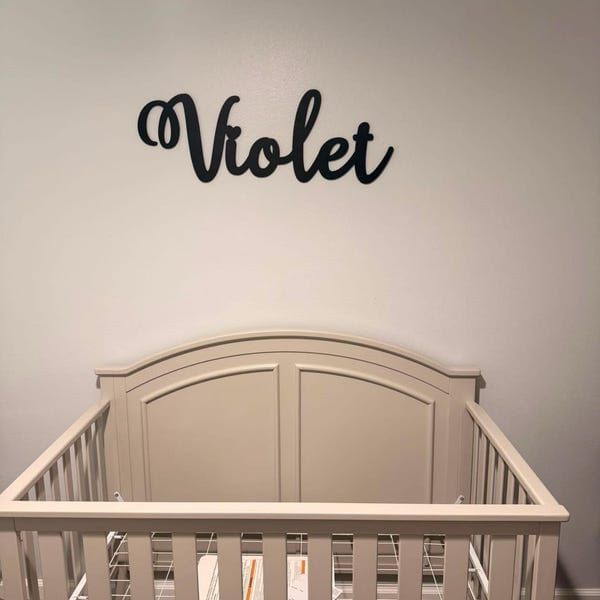 Customer photo review of Personalized Wooden Name Sign with LIVE PREVIEW (14 font options)