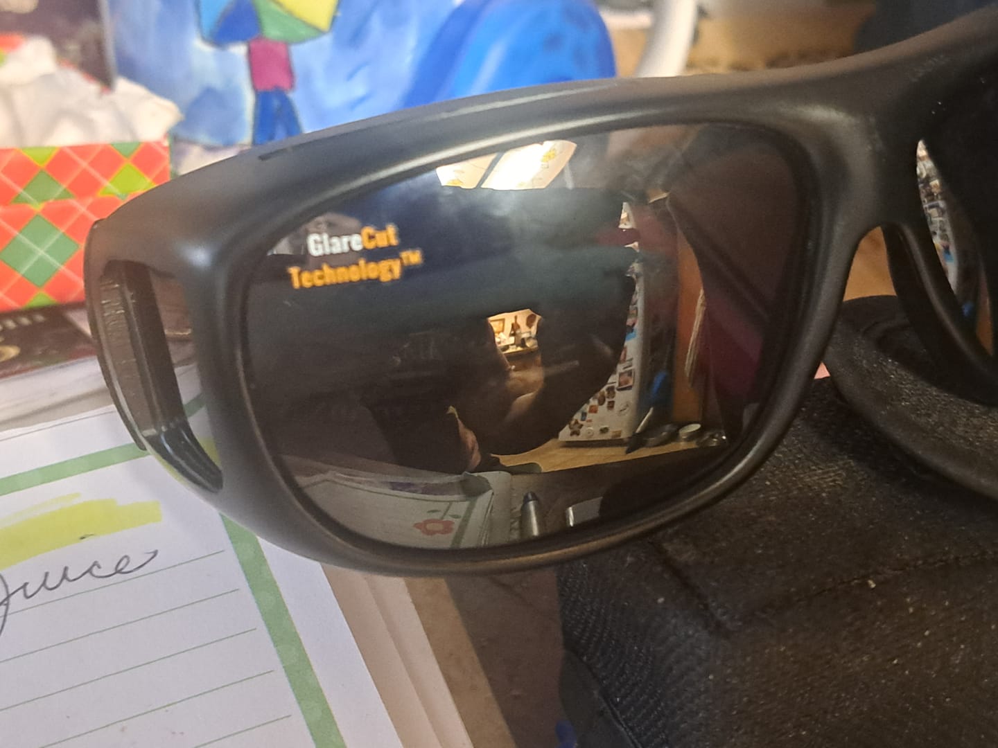 Customer photo review of Polarized Driving Sunglasses with GlareCut Technology™ (Fit Over Glasses)