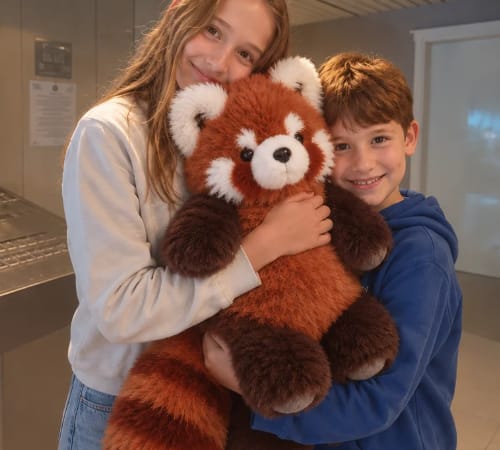 Customer photo review of Peluche panda roux qui court | Floomie®