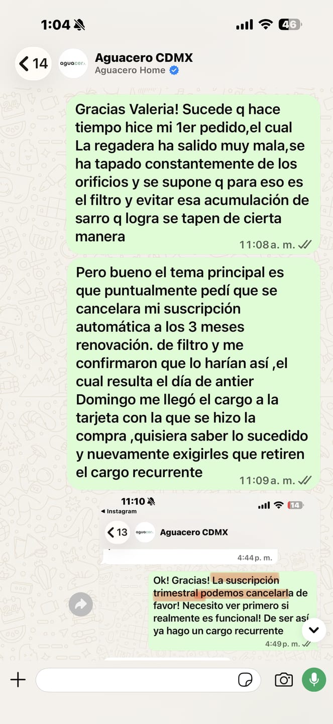 Customer photo review of Filtro de Reemplazo Aguacero