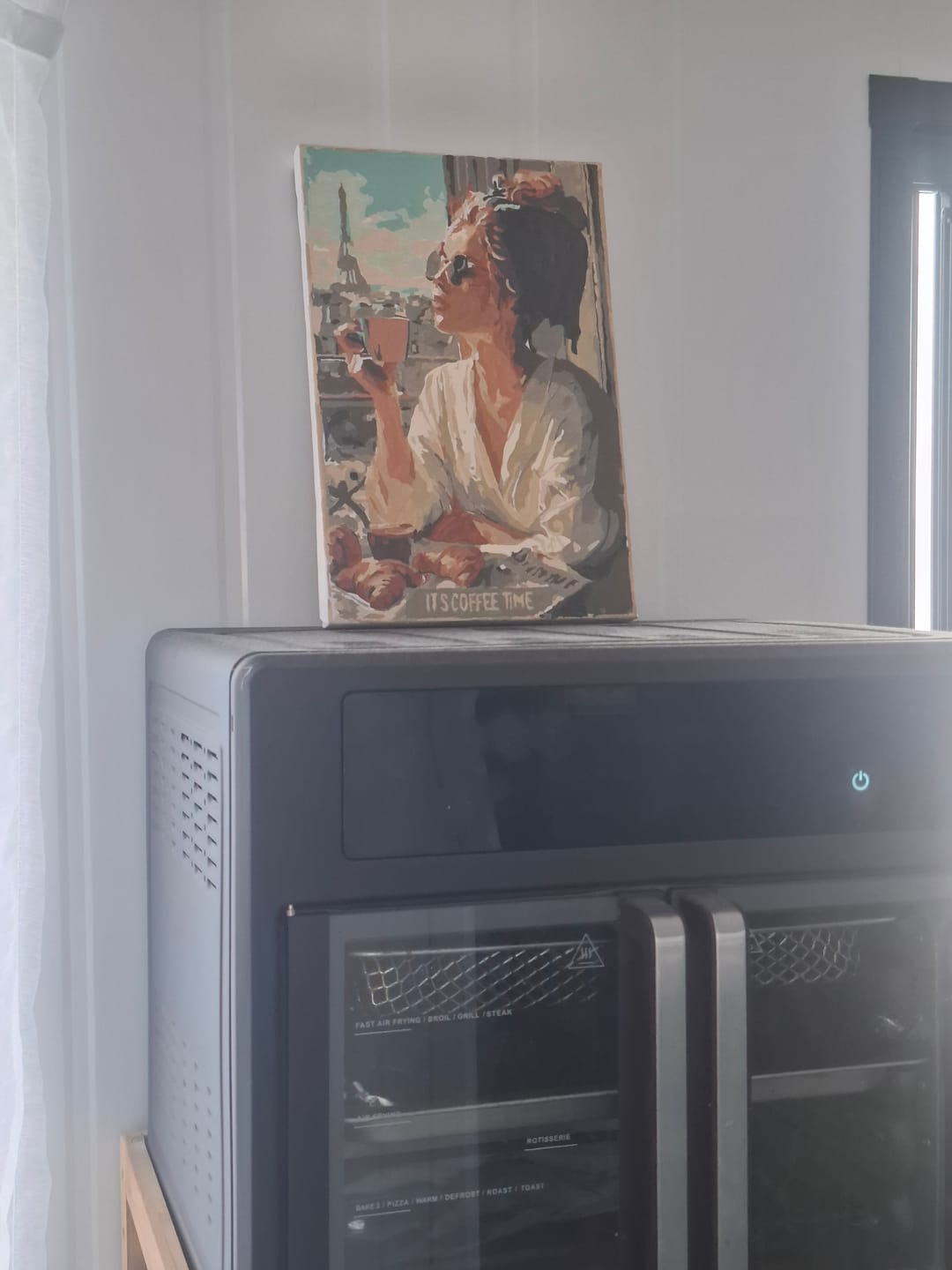 Customer photo review of Lady, Coffee, Eiffel Tower View (Paint by Numbers)