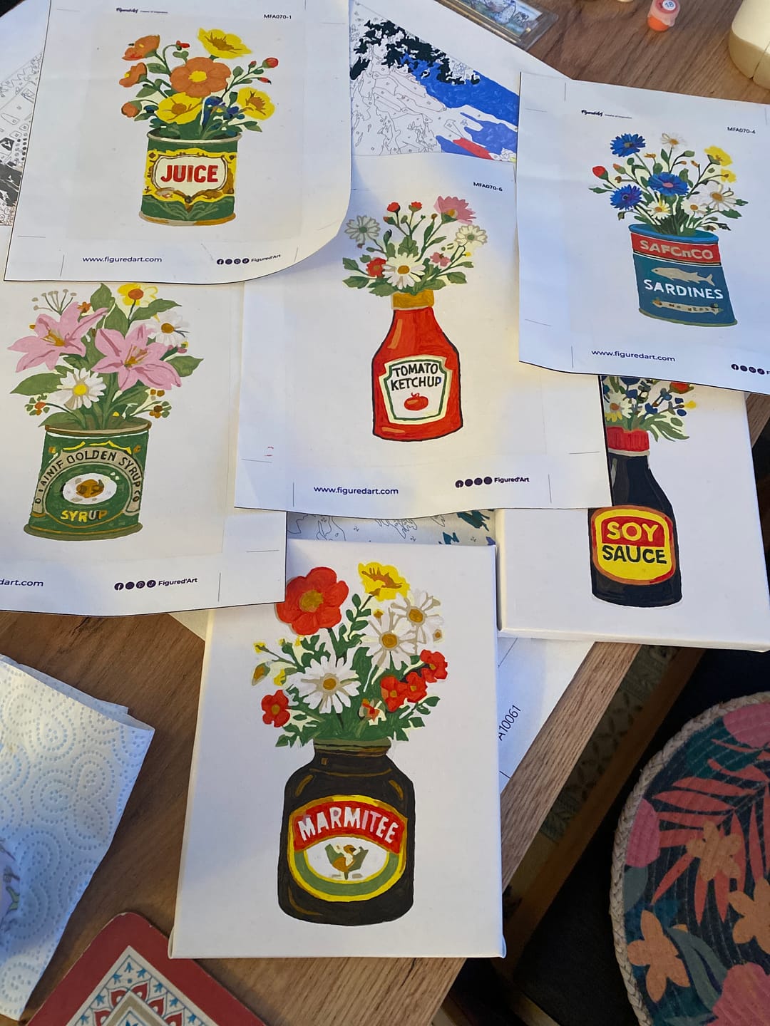 Customer photo review of Mini Peinture par numéros 15x20cm (6 pièces) - Flacons Fleuris