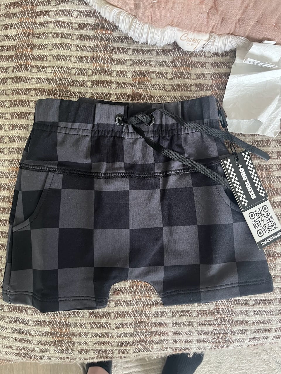Customer photo review of Relaxed Fit Shorts in Black + Charcoal Checkered