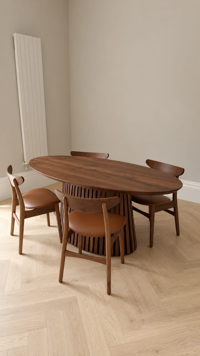 Customer photo review of Erving Oval Walnut Table