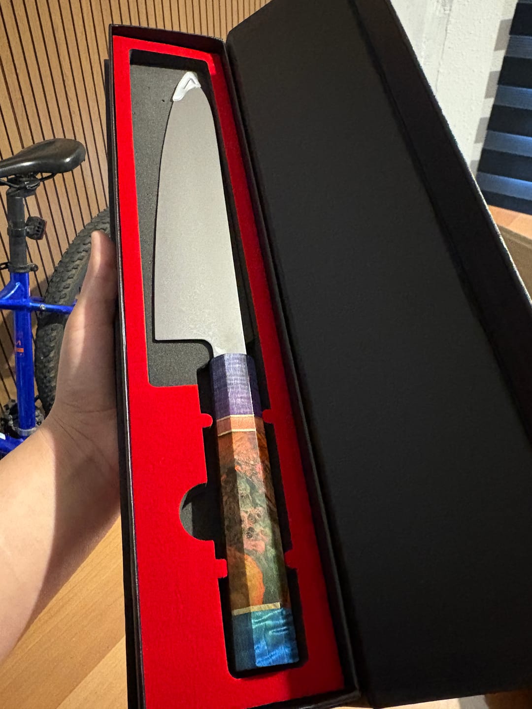Customer photo review of Cuchillo de Chef de Cocina de Acero Damasco 38cm "Ajisai"