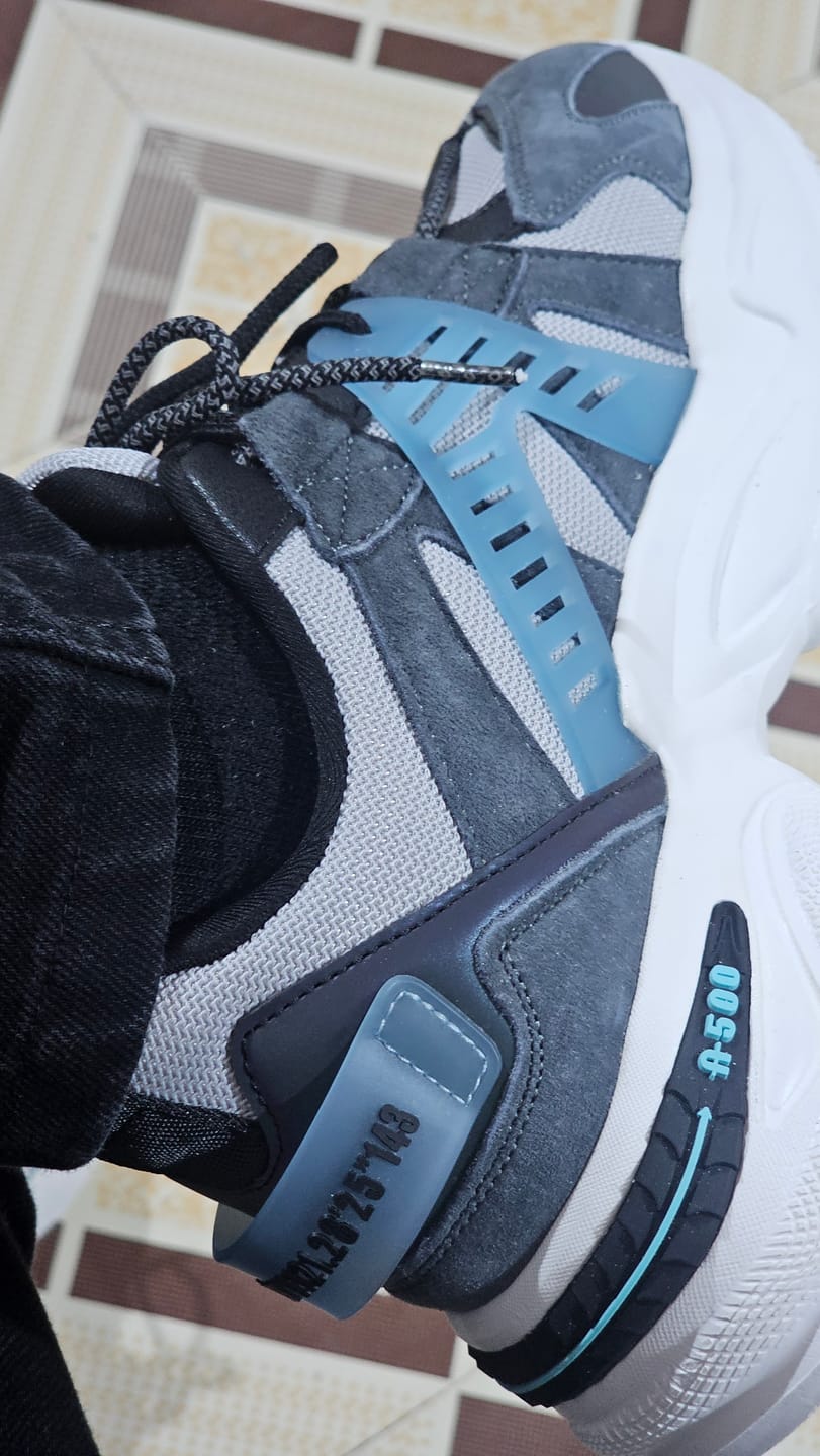 Customer photo review of Phantom A-500 Grey Blue Chunky Runner Sneaker