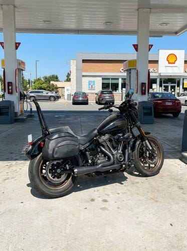 Customer photo review of 60L - Stealth XL Quick Mount Saddlebags for Harley Softail Low Rider S FXLRS