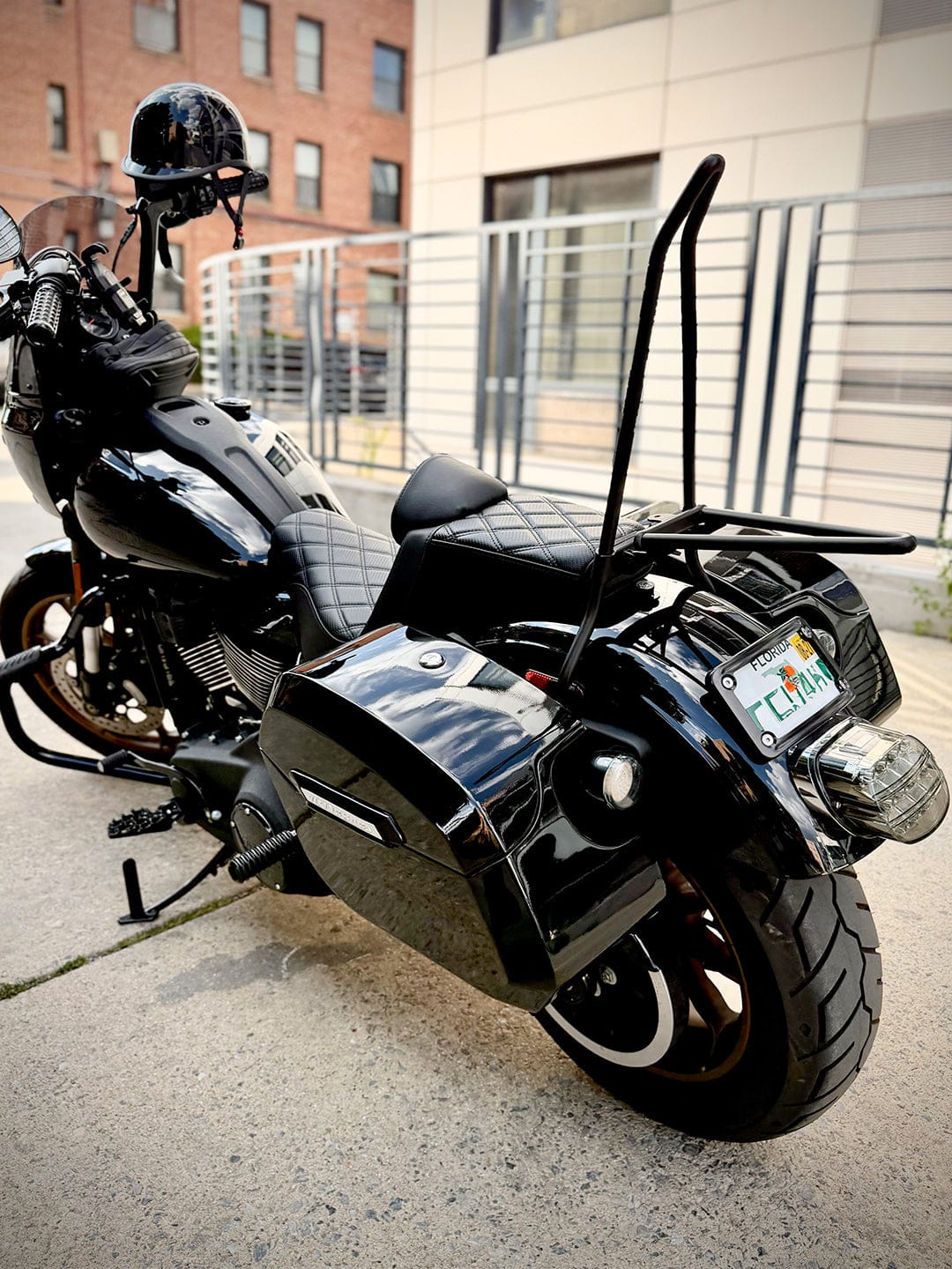 Customer photo review of 32L - Darkin Large Quick Mount Painted Hard Saddlebags for Harley Softail Low Rider S FXLRS