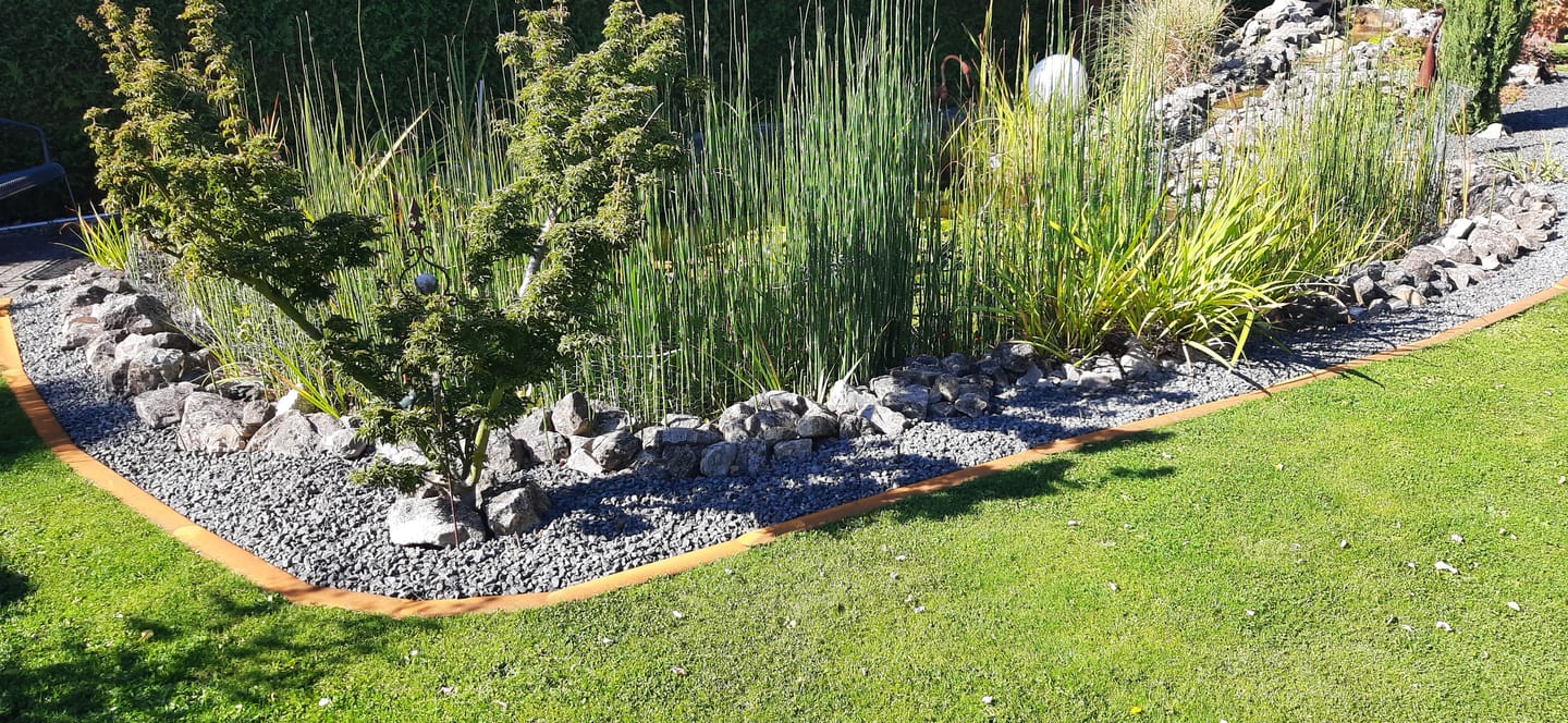 Customer photo review of Rasenkante aus Cortenstahl