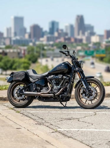 Customer photo review of 10L - Patriot Small Throw Over Saddlebags for Harley Softail Low Rider S FXLRS