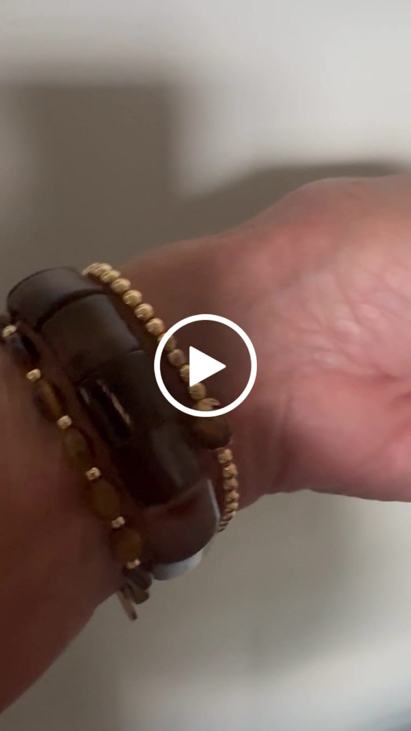 Customer video review of Fierce Grace Tiger's Eye Stretch Apple Watch Strap
