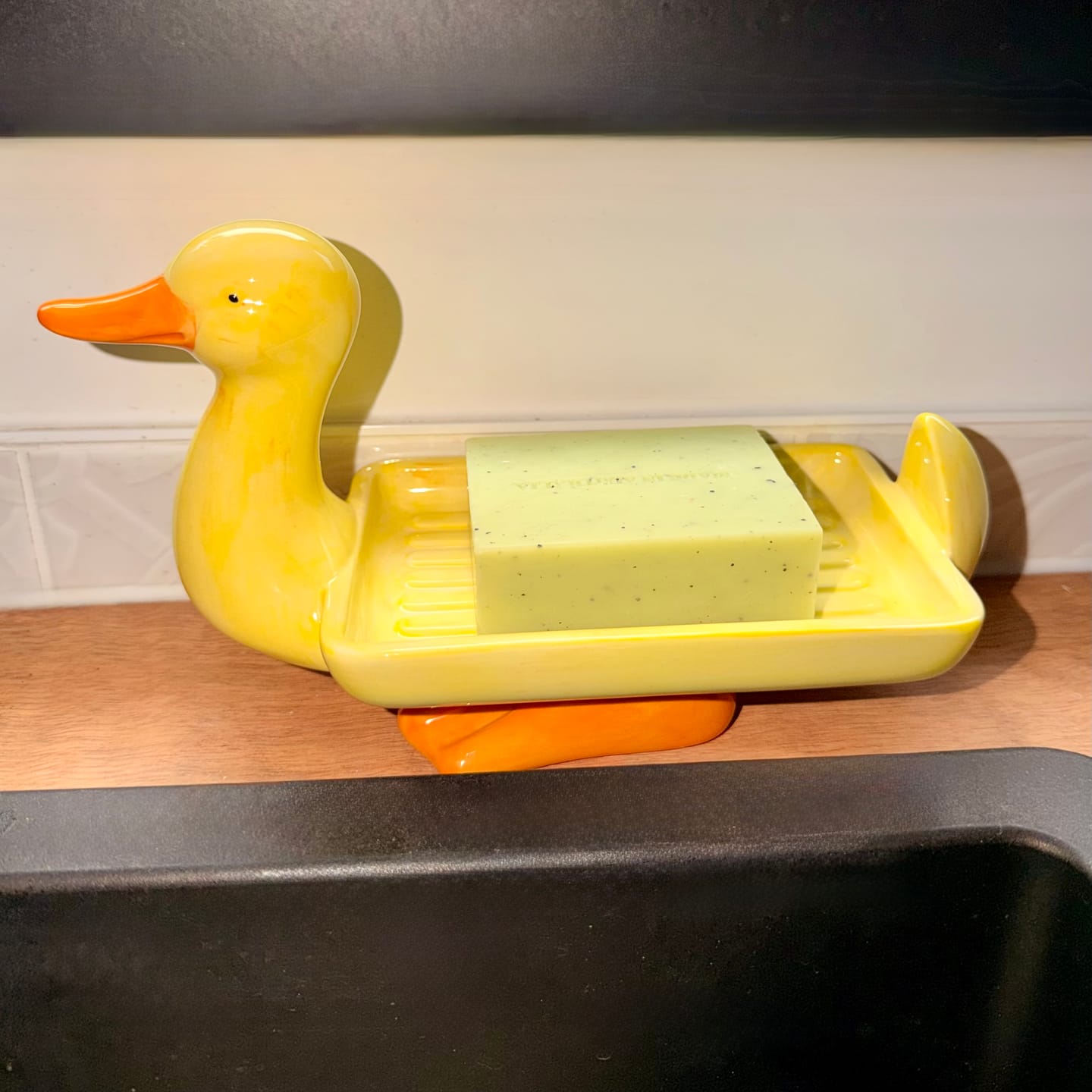 Customer photo review of Yellow Ceramic Soap duck dish