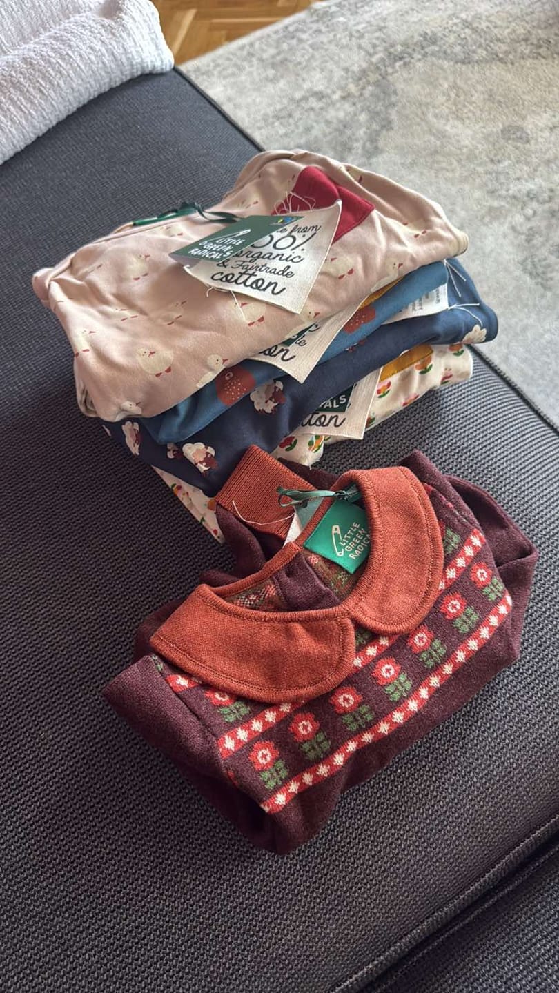 Customer photo review of Little Blooms Organic T-Shirt & Jogger Playset