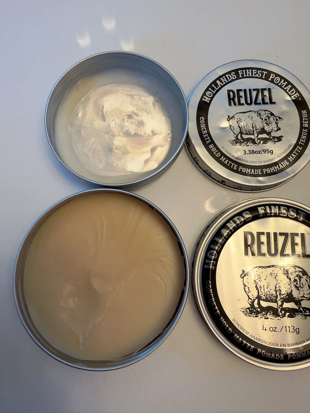 Customer photo review of Reuzel Concrete Hold Matte Pomade 3.38oz