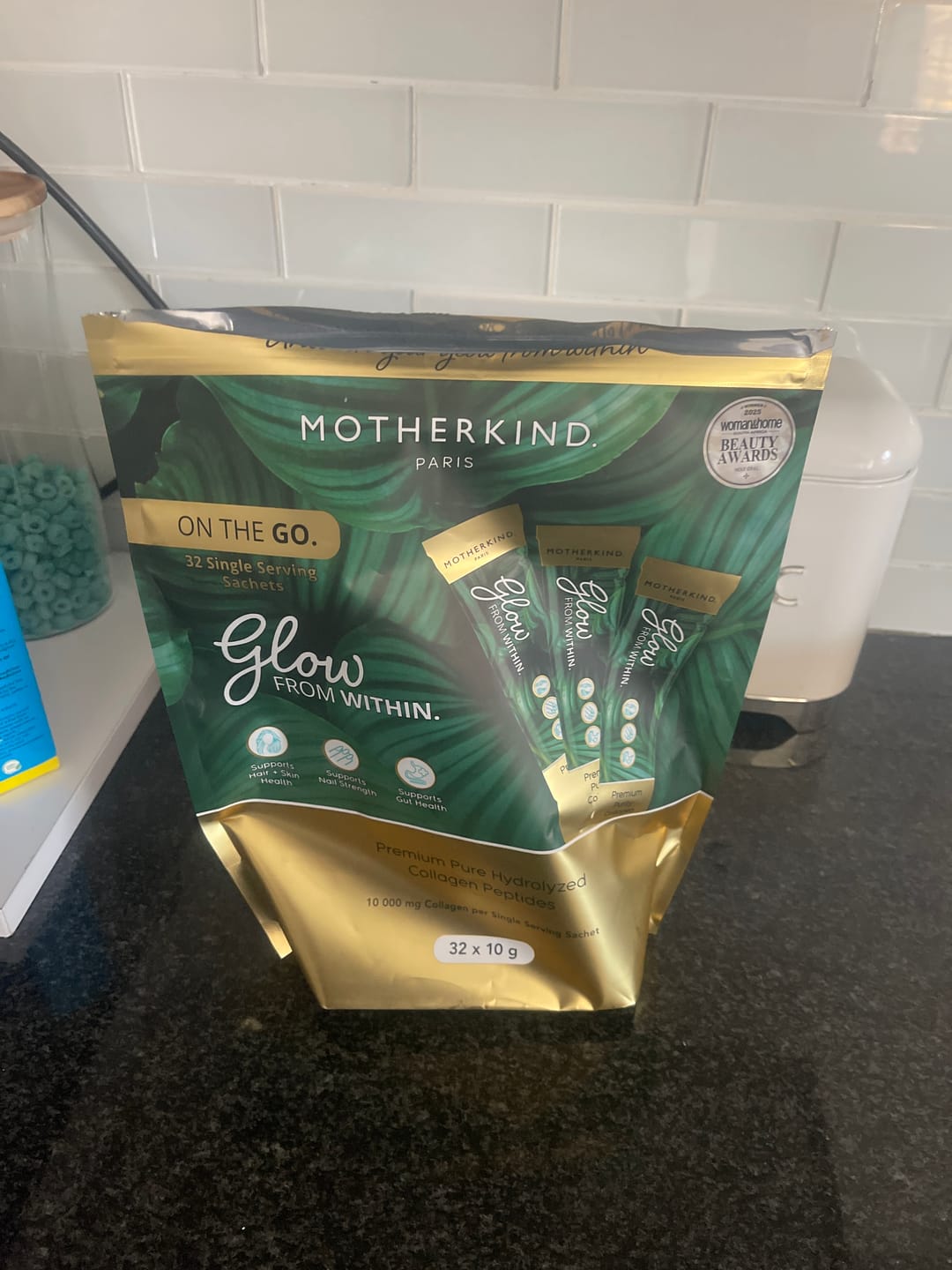 Customer photo review of Glow From Within Collagen Single Servings