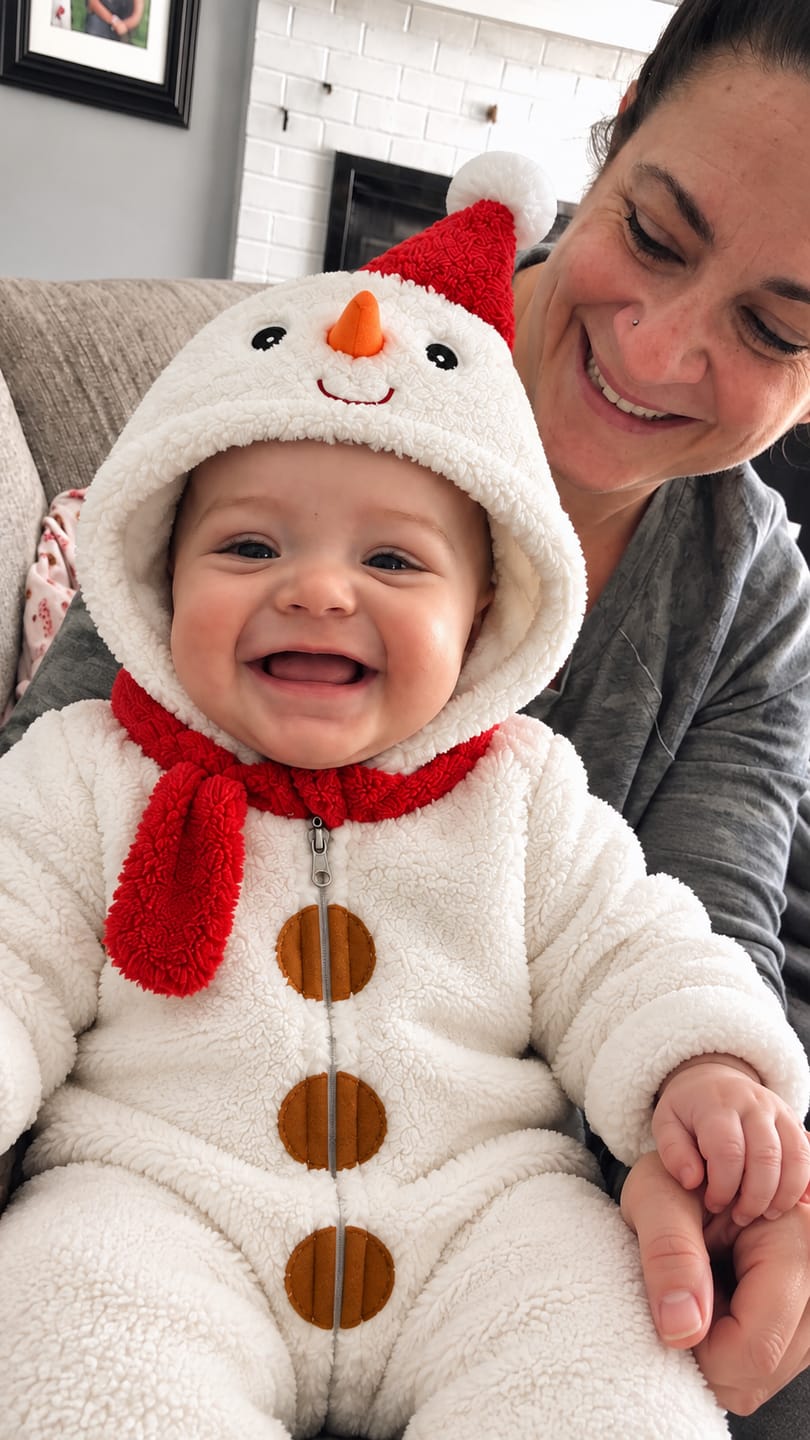 Customer photo review of Snowman Snuggle Suit