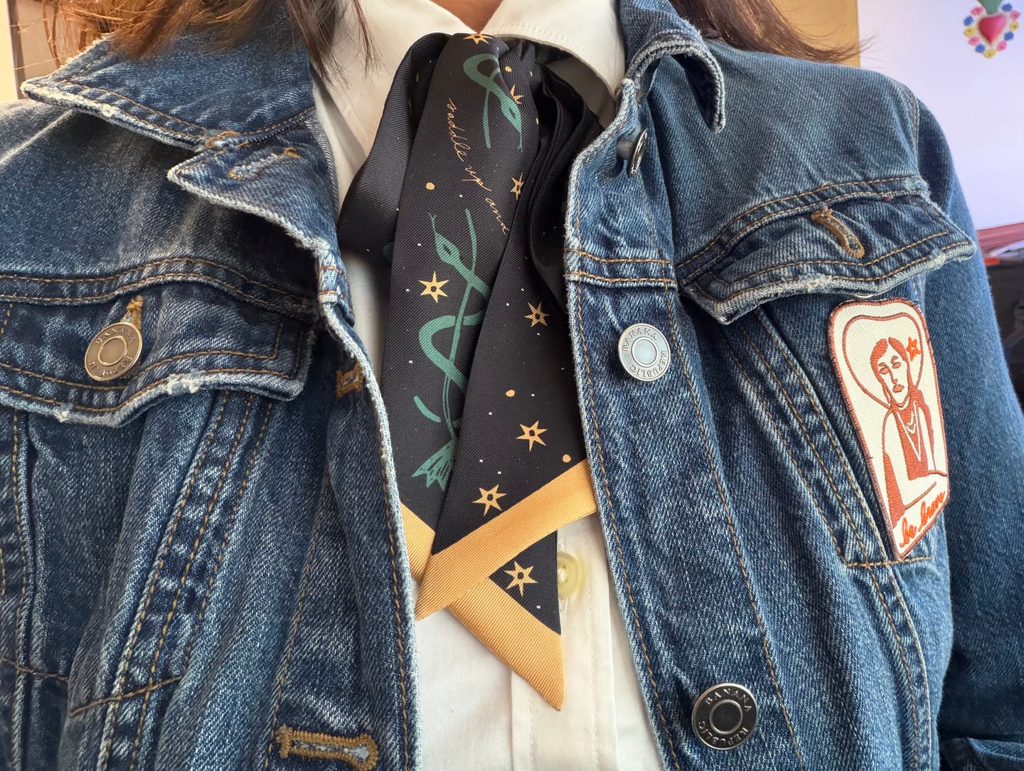 Customer photo review of "cowgirl dreamin'" embroidered vIntage style patch