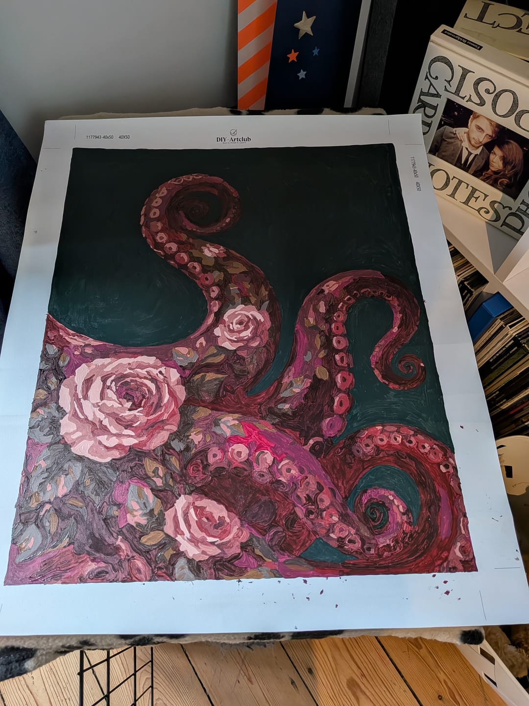 Customer photo review of The Blooming Kraken | Paint by Number