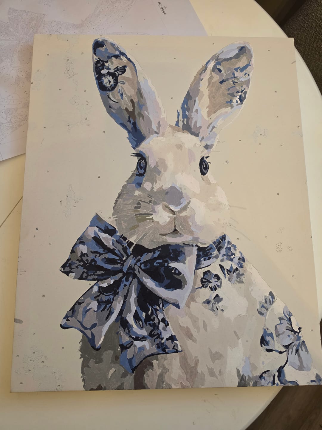 Customer photo review of Delft Blue Bunny | Paint by Number