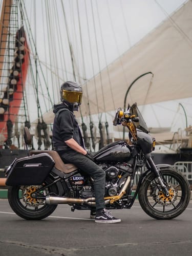 Customer photo review of 42L - Baldur Extra Large Painted Motorcycle Hard Saddlebags for Harley Softail Low Rider S FXLRS