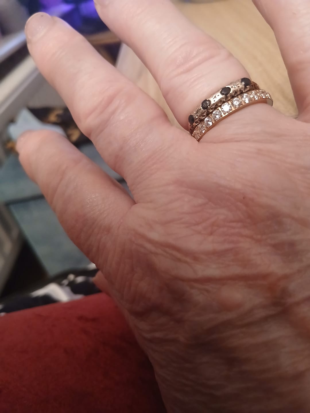 Customer photo review of 3mm Gold Full Glitz Eternity Ring | Cubic Zirconia Stacking Ring