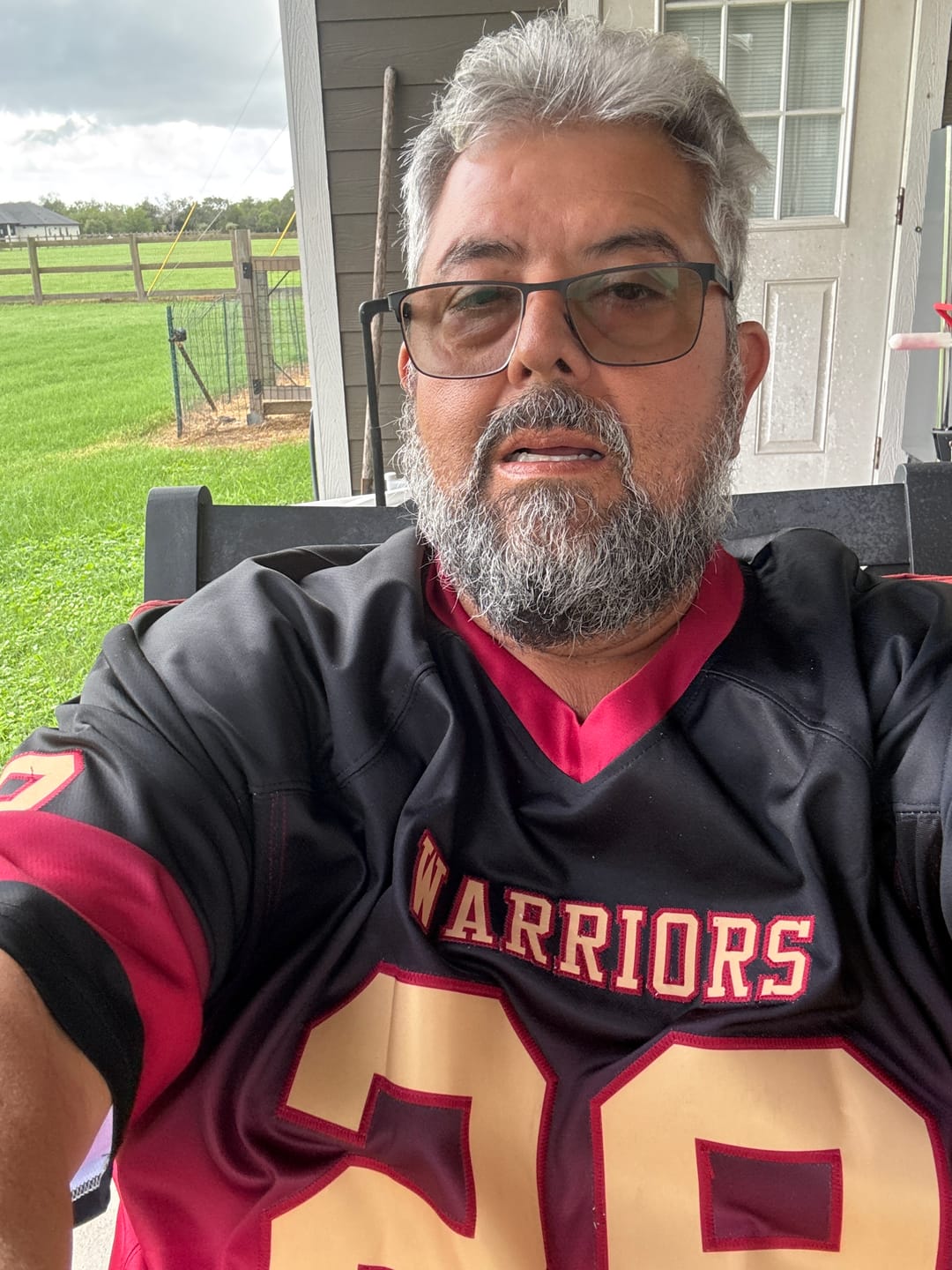 Customer photo review of Custom Black Crimson Gradient Fashion Personalized Authentic Football Jersey