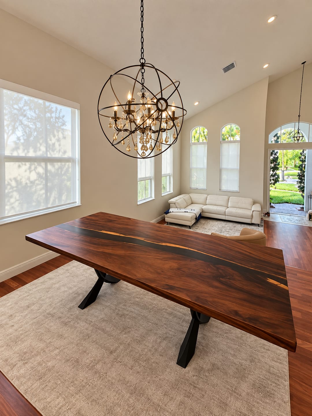 Customer photo review of 418 Curva 28" H Dining Table Curved Legs for Live Edge Wooden Slap