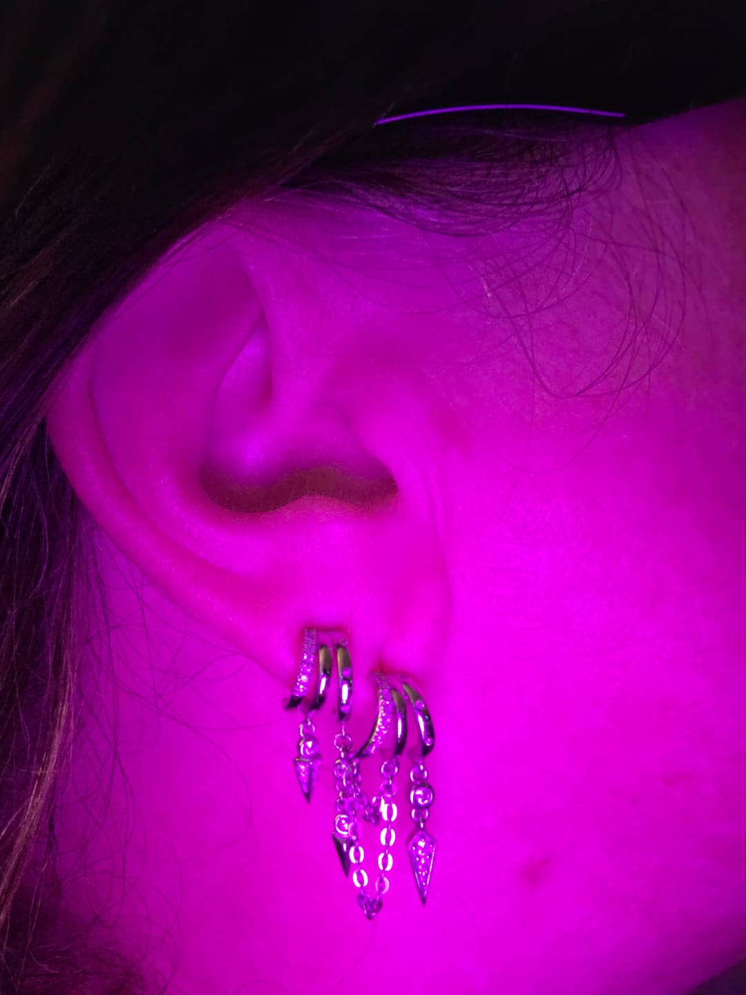Customer photo review of The Minimalist Earring Stack