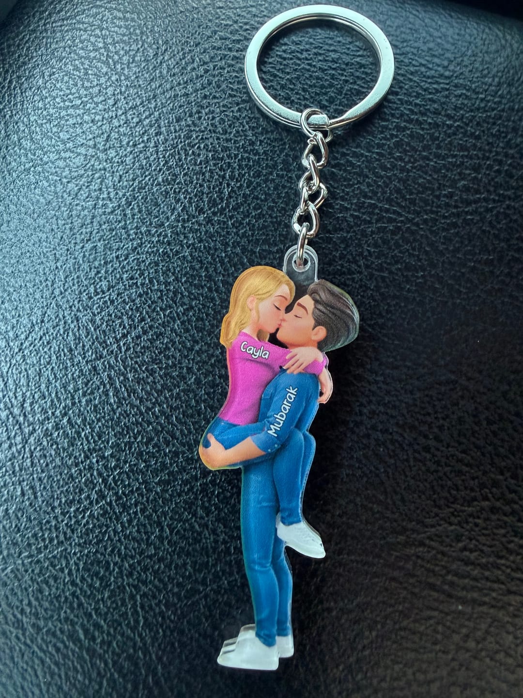 Customer photo review of Kissing Couple - Personalized Keychain, Gift for Couple