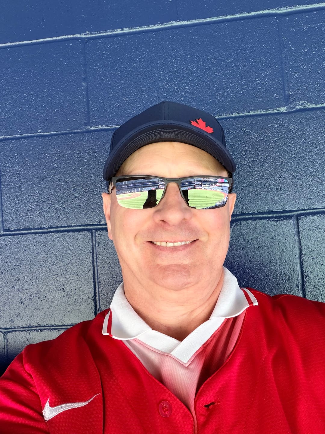 Customer photo review of The Lo-Pro Navy - Red Leather Patch