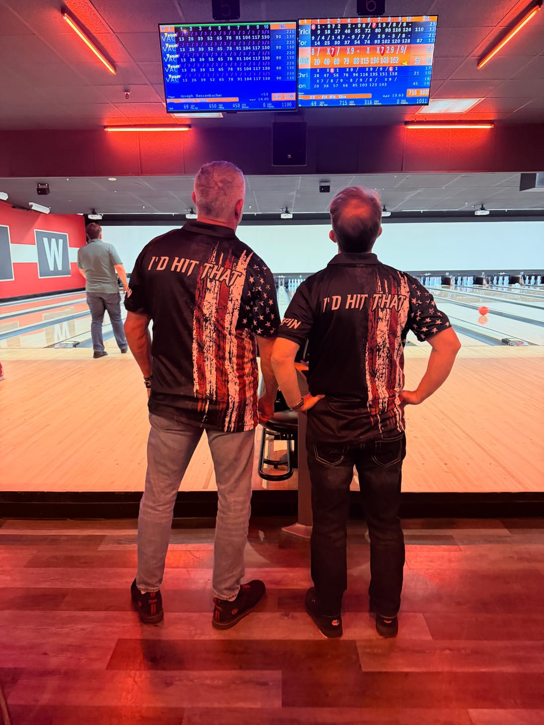 Customer photo review of American Flag Bowling Shirt for Men Custom Bowling Jersey for Team Patriots Bowlers Polo Shirt NBP149
