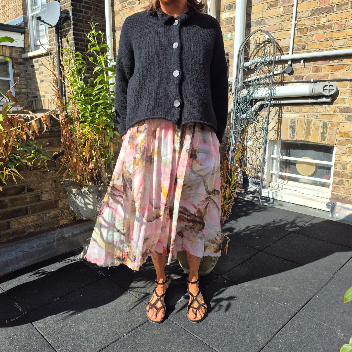 Customer photo review of Soft Collar Black Cashmere Wool Cardigan