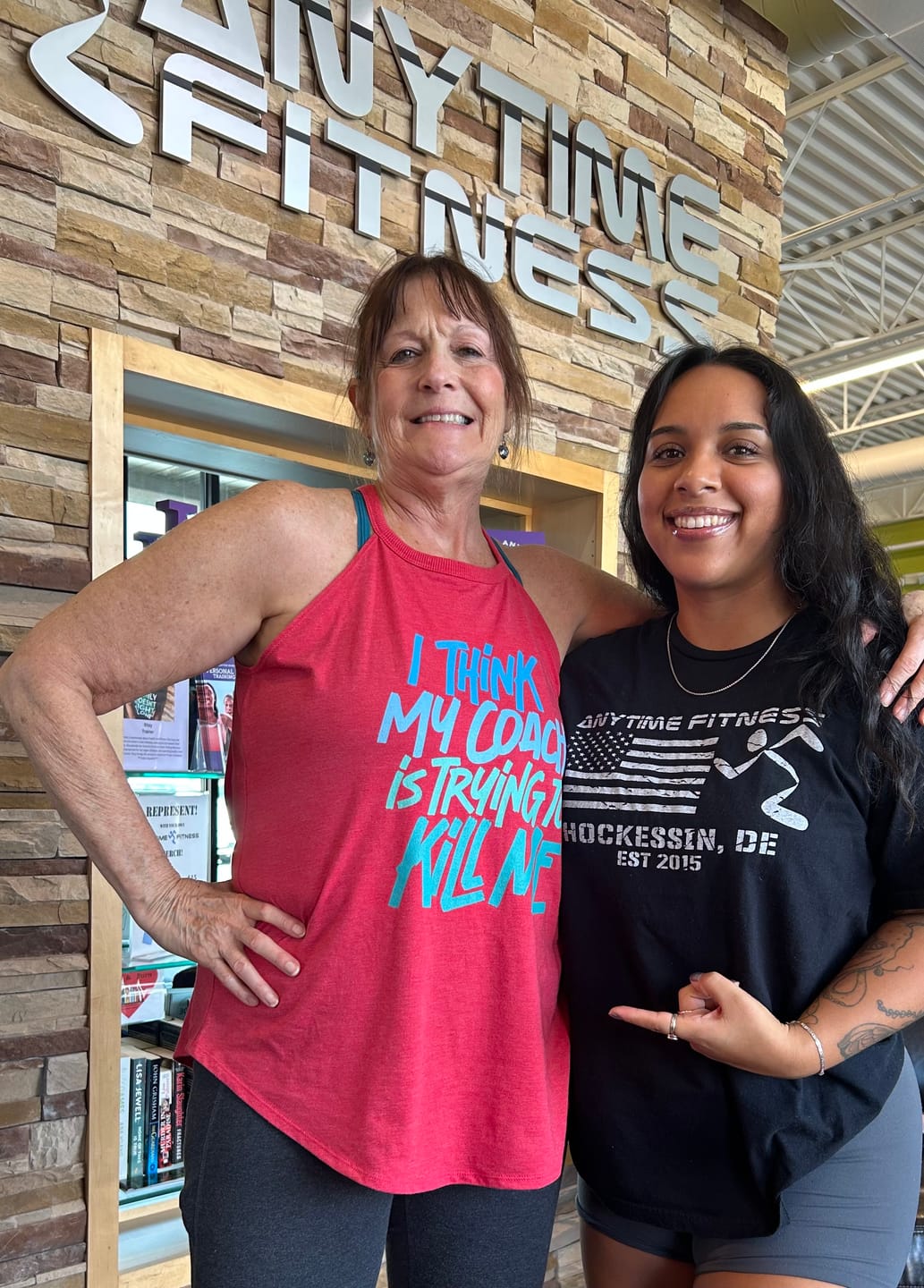 Customer photo review of I Think My Coach is Trying To Kill Me Rocker Tank