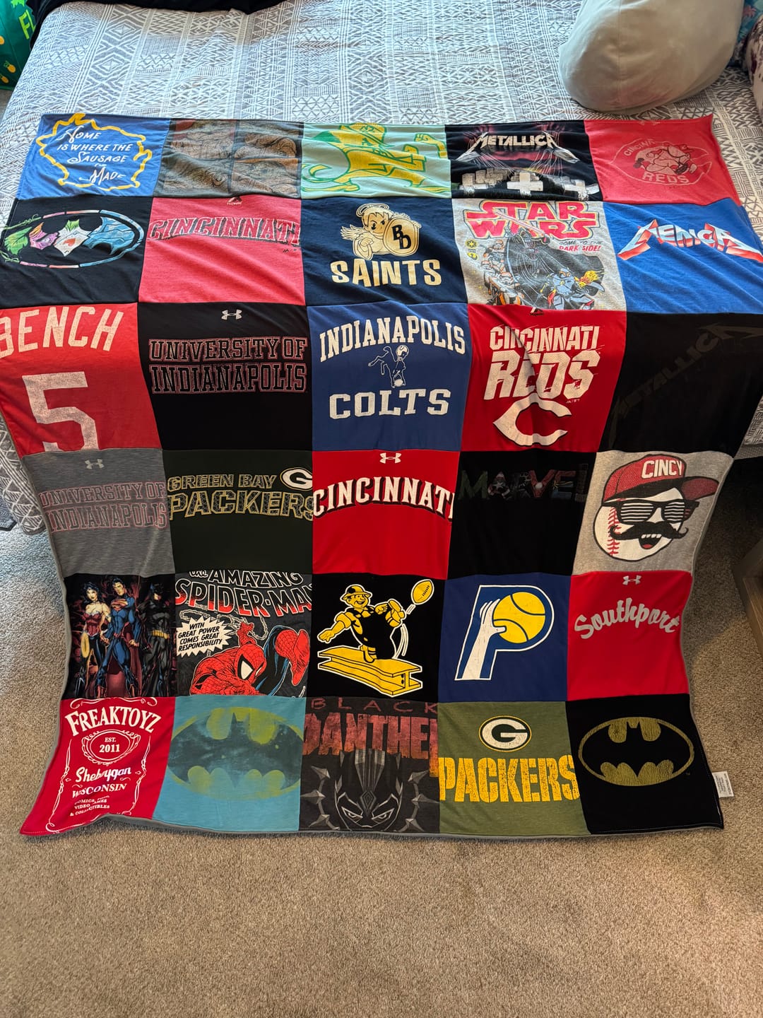 Customer photo review of Project Repat T-Shirt Quilt