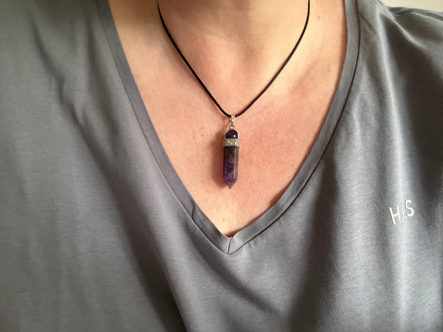 Customer photo review of Amethyst Halskette