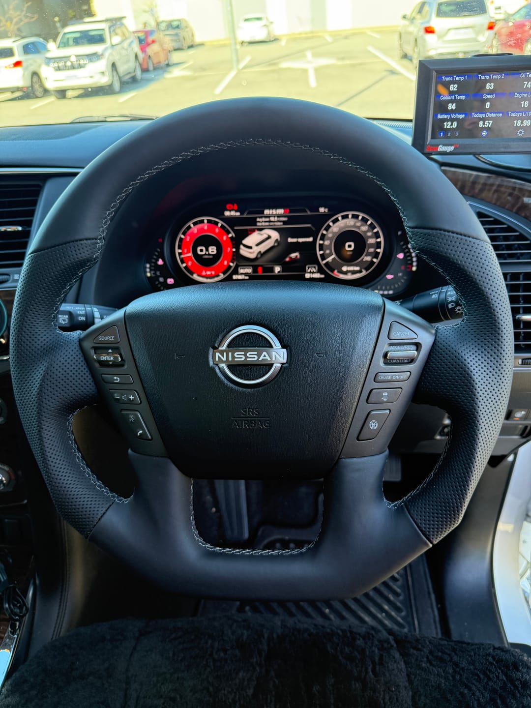 Customer photo review of Nissan Patrol Y62 2012-2026 Premium Steering Wheel - ALL Leather