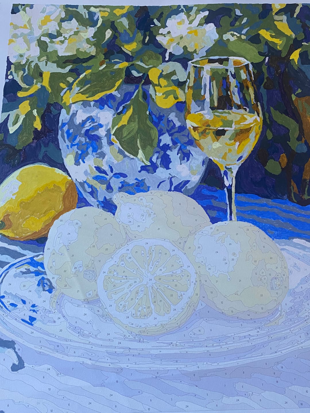 Customer photo review of Lemons and Wine | Paint by Numbers