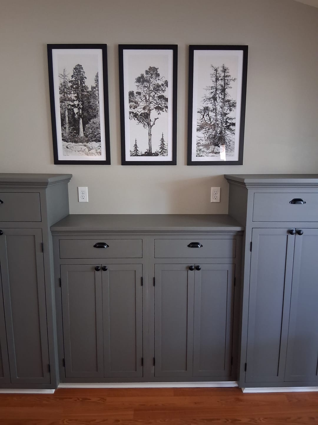 Customer photo review of Black and White Tree illustration Triptych