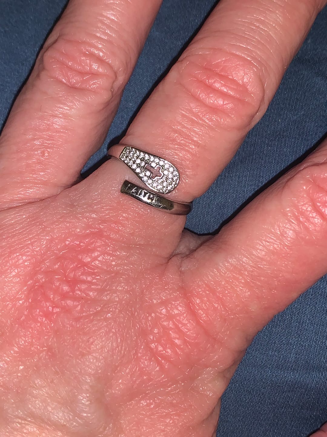 Customer photo review of "FAITH" Handmade Christian Family Ring in Zircon & 925 Sterling Silver (GIFTING OFFER)
