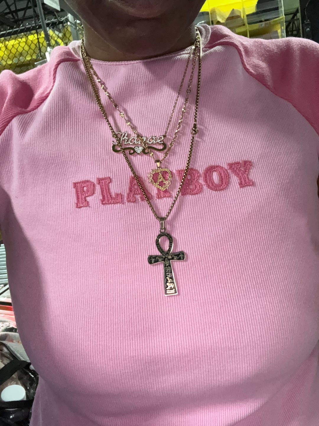 Customer photo review of Iced Heart Name Necklace