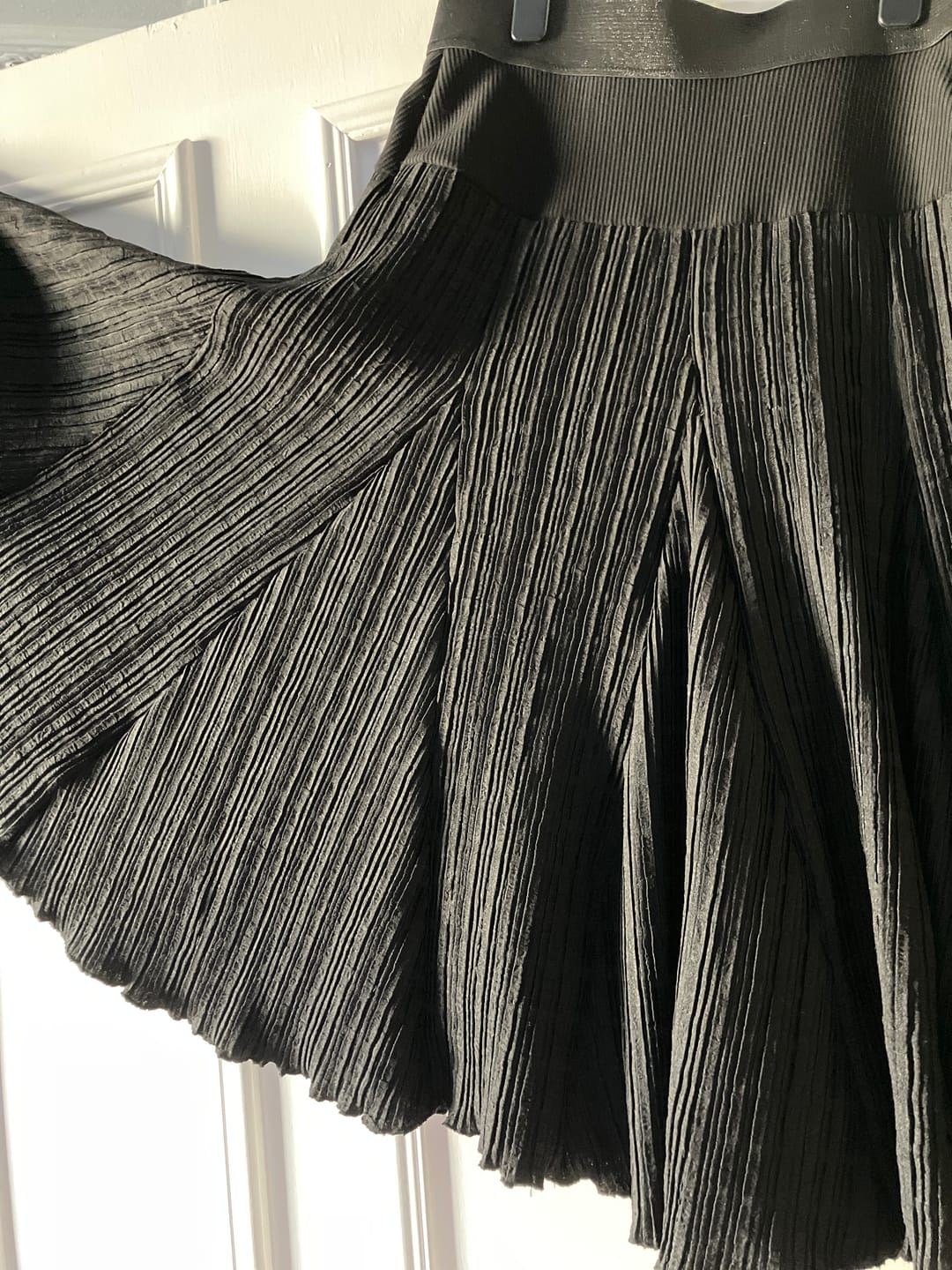 Customer photo review of Black Thick Textured 4 Way Stretch Fabric